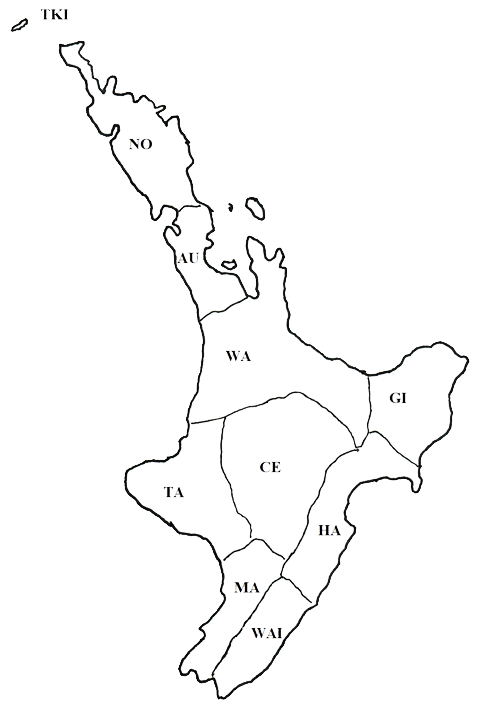 North Island Regions Map