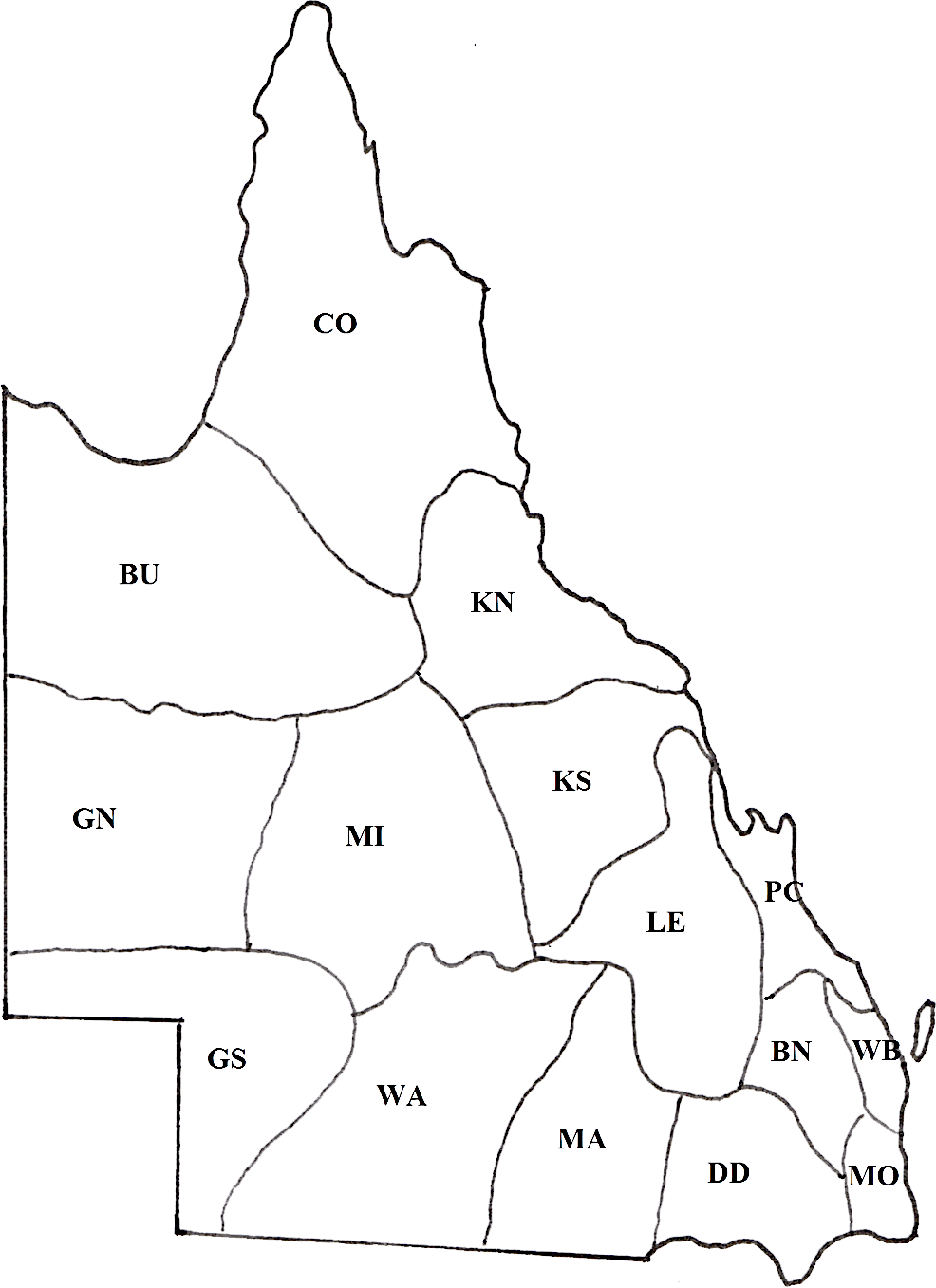 Queensland Regions Map
