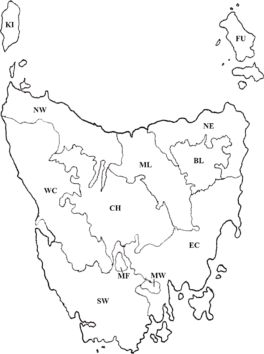 Tasmania Regions Map